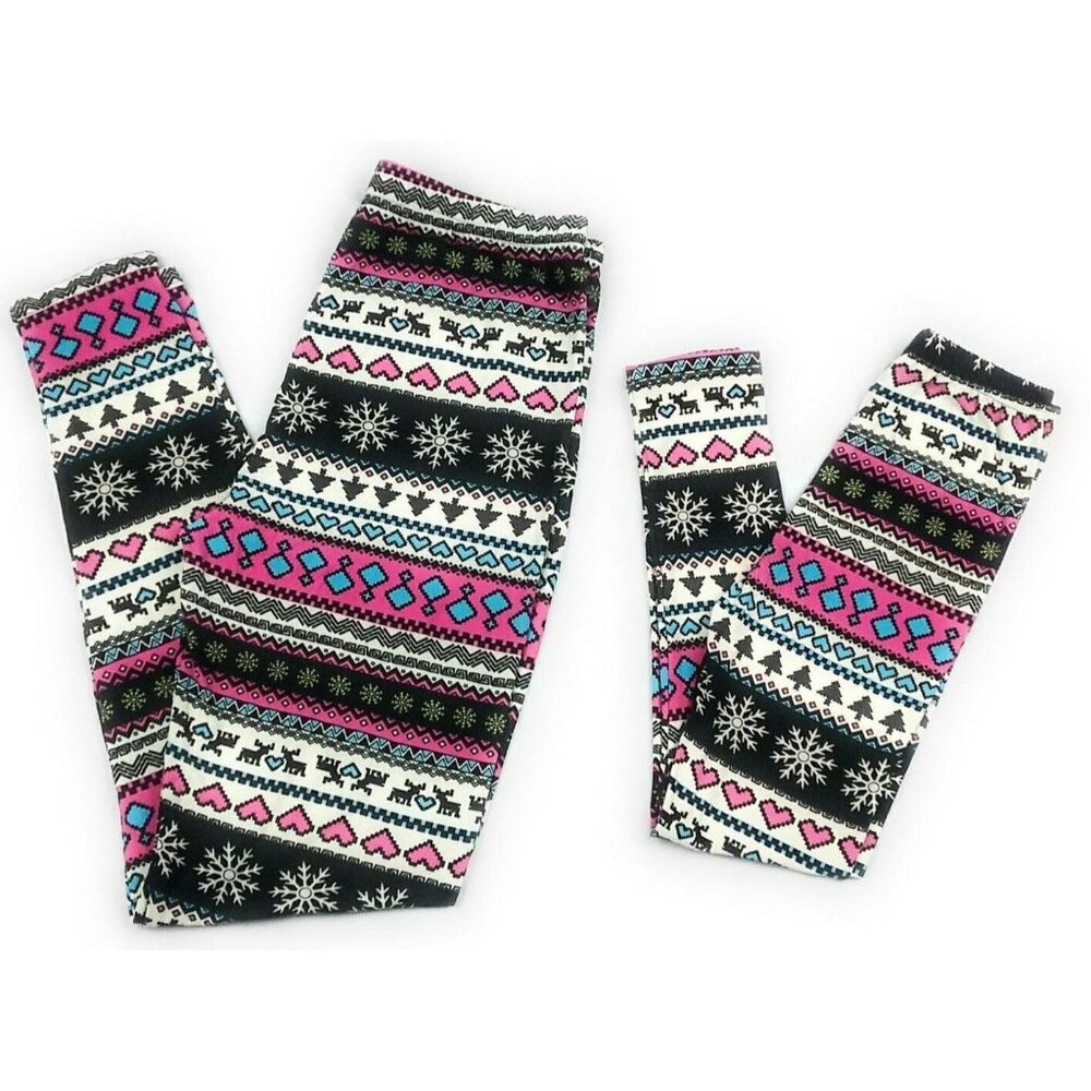 Leggings Printed Mommy N Me Winter Print Buttery Soft OS Plus Toddler Girls